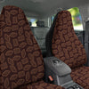 Chocolate Vintage Print Pattern Car Seat Covers-grizzshop