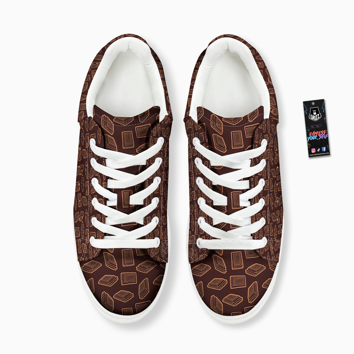 Chocolate Vintage Print Pattern Platform Shoes-grizzshop