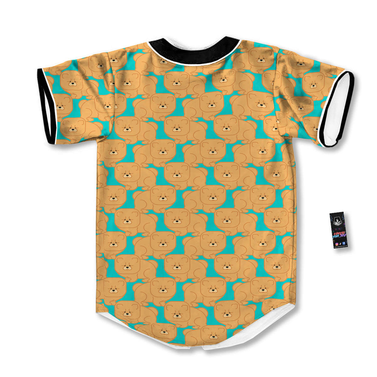 Chow chow And Blue Print Pattern Baseball Jersey-grizzshop