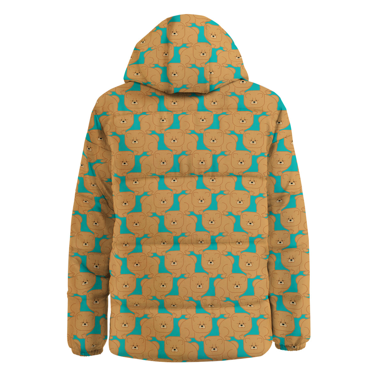 Chow chow And Blue Print Pattern Down Jacket-grizzshop