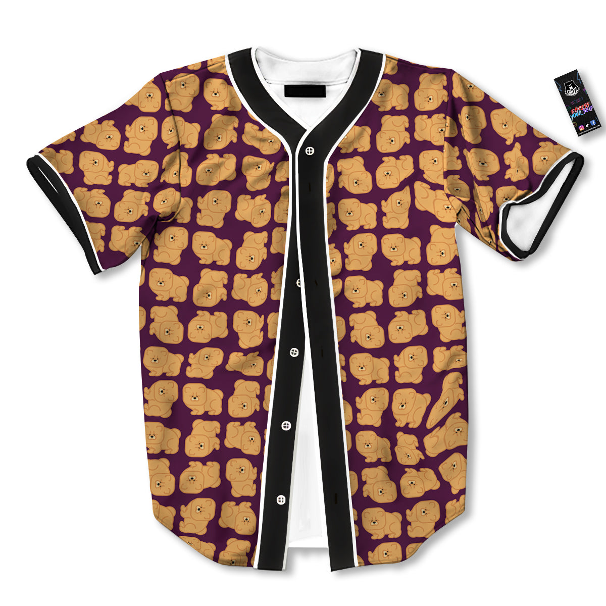 Chow chow And Purple Print Pattern Baseball Jersey-grizzshop