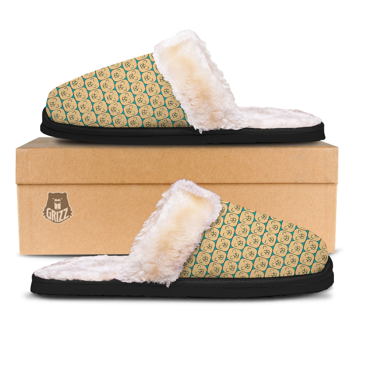 Chow chow Face Print Pattern Slippers-grizzshop