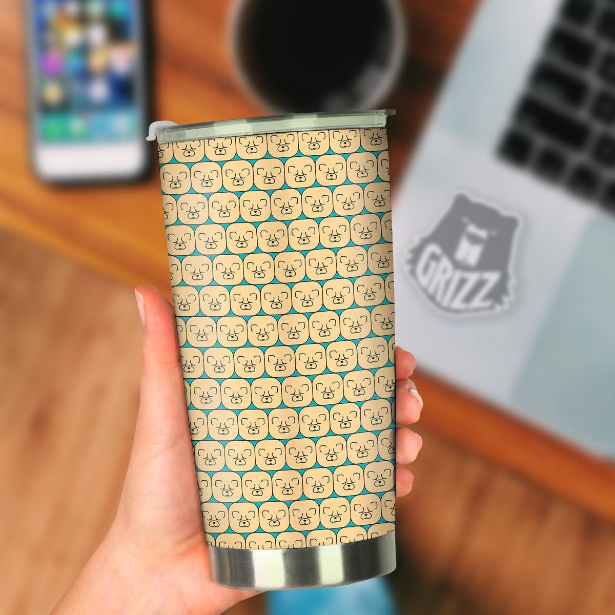Chow chow Face Print Pattern Tumbler-grizzshop