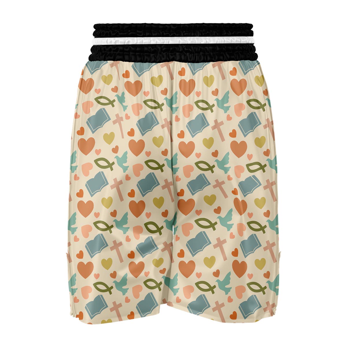 Christian Bible Pattern Print Boxing Shorts-grizzshop