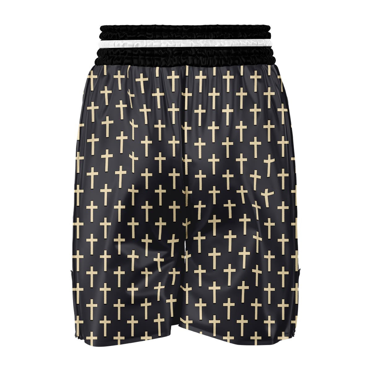 Christian Cross Pattern Print Boxing Shorts-grizzshop