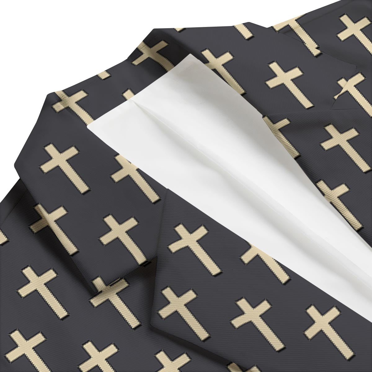 Christian Cross Pattern Print Men's Blazer-grizzshop
