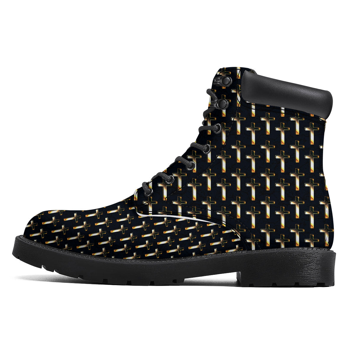 Christian Cross Print Pattern Boots-grizzshop