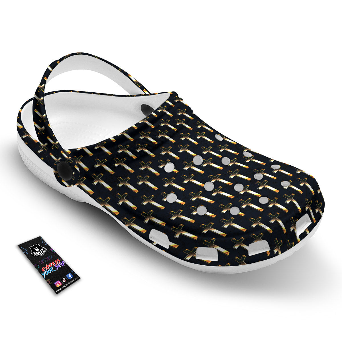 Christian Cross Print Pattern Clog-grizzshop