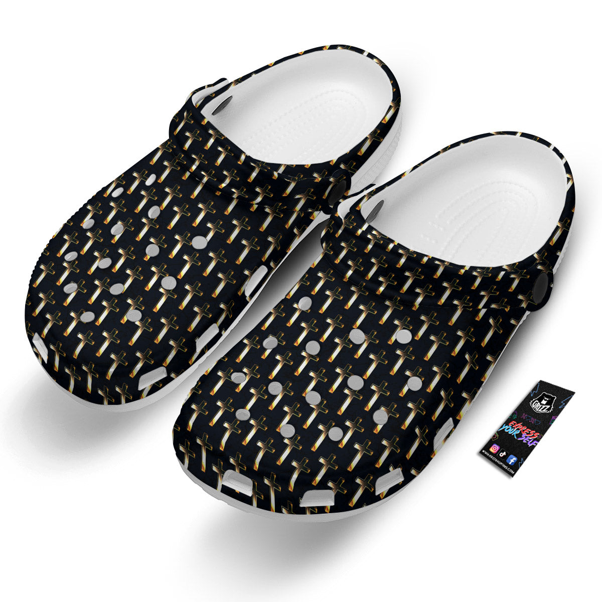 Christian Cross Print Pattern Clog-grizzshop