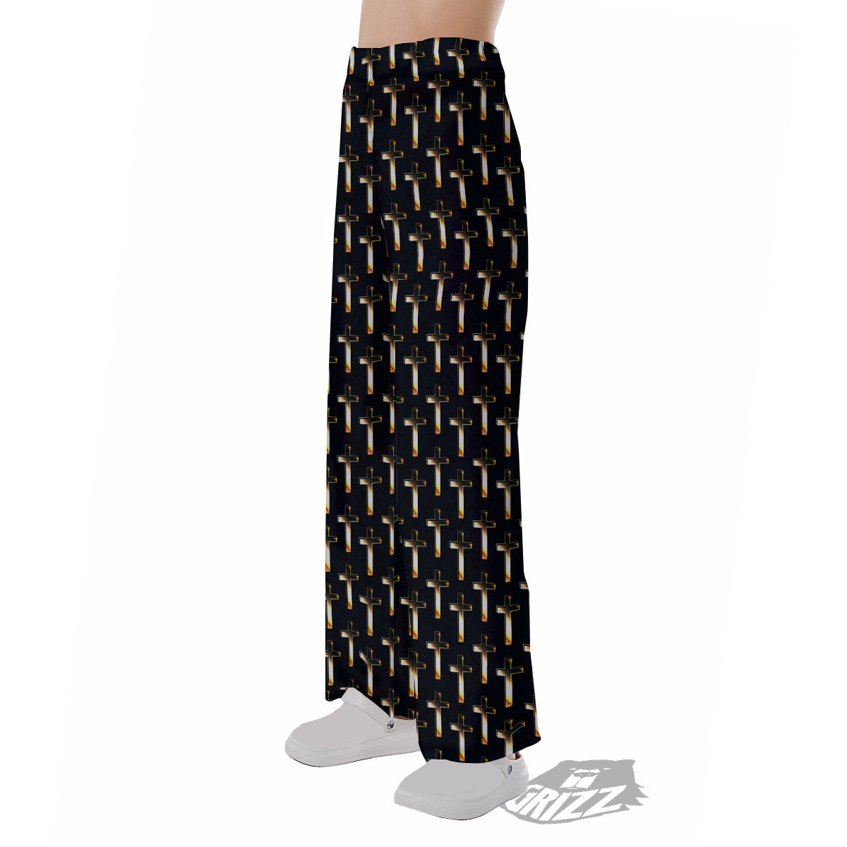 Christian Cross Print Pattern Pajama Pants-grizzshop
