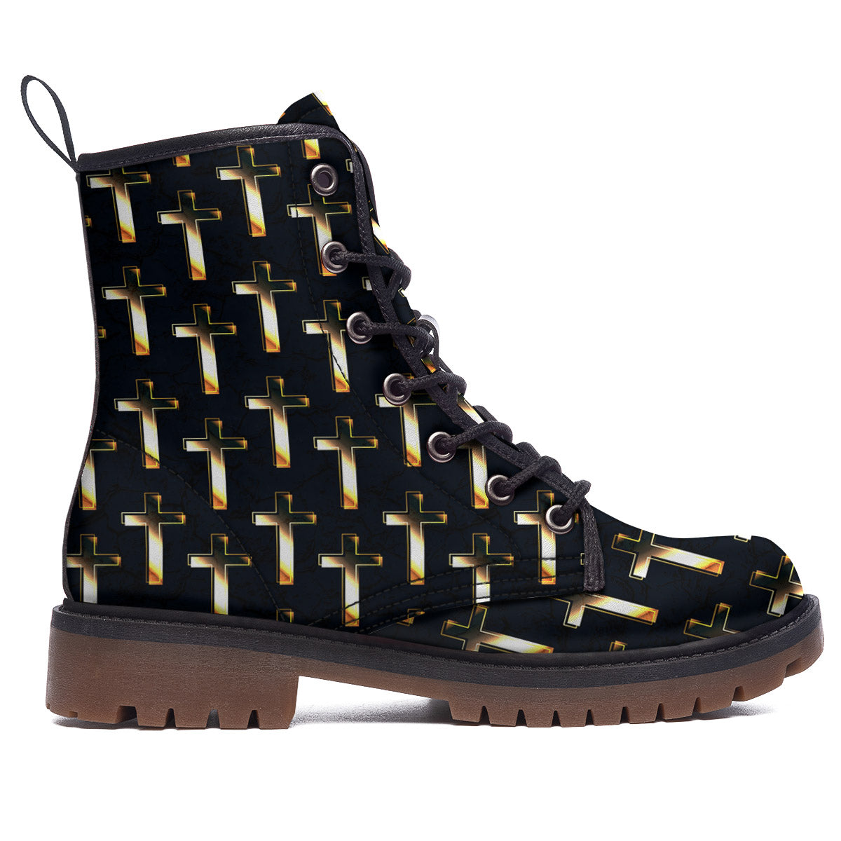 Christian Cross Print Pattern Work Boots-grizzshop