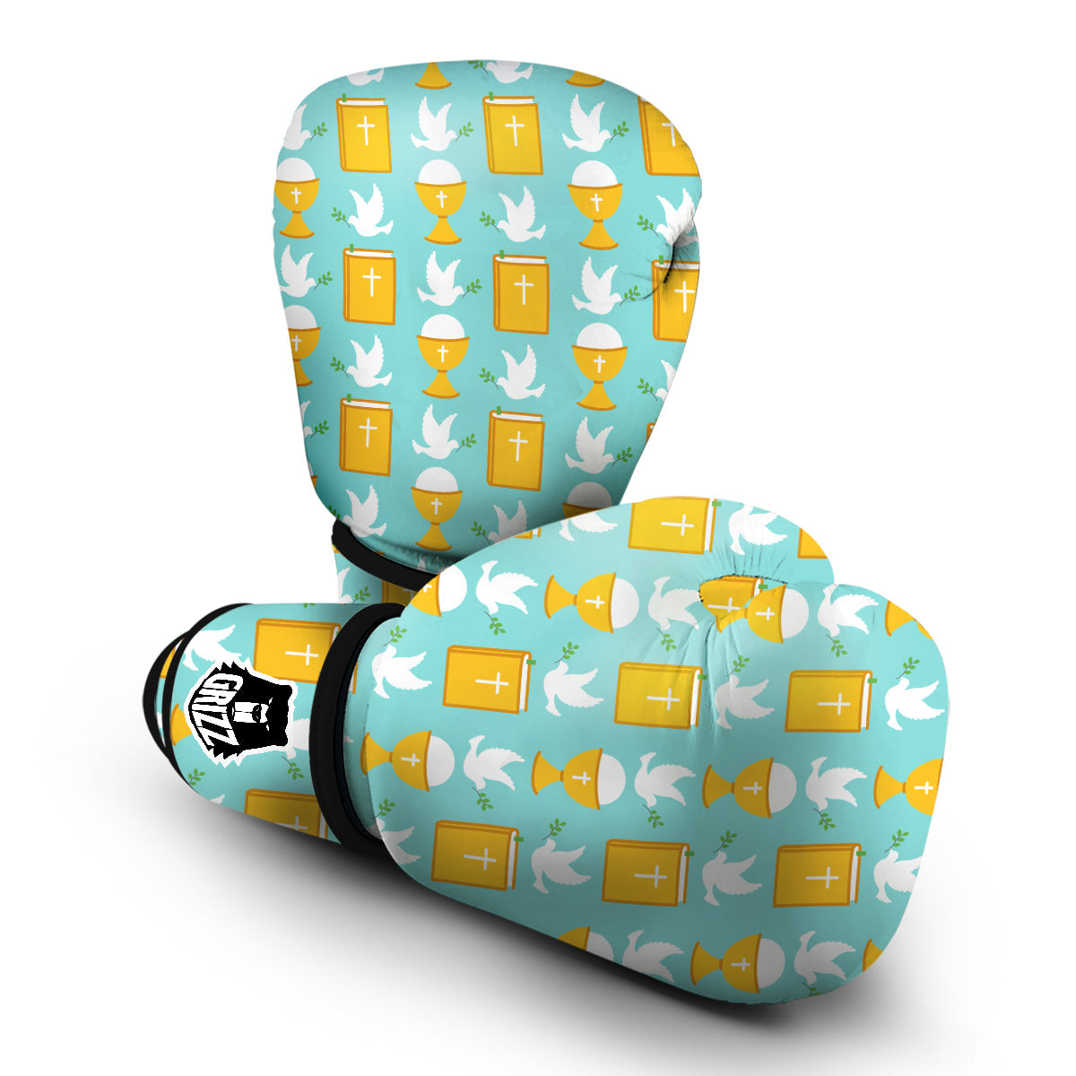 Christian Dove Pattern Print Boxing Gloves-grizzshop