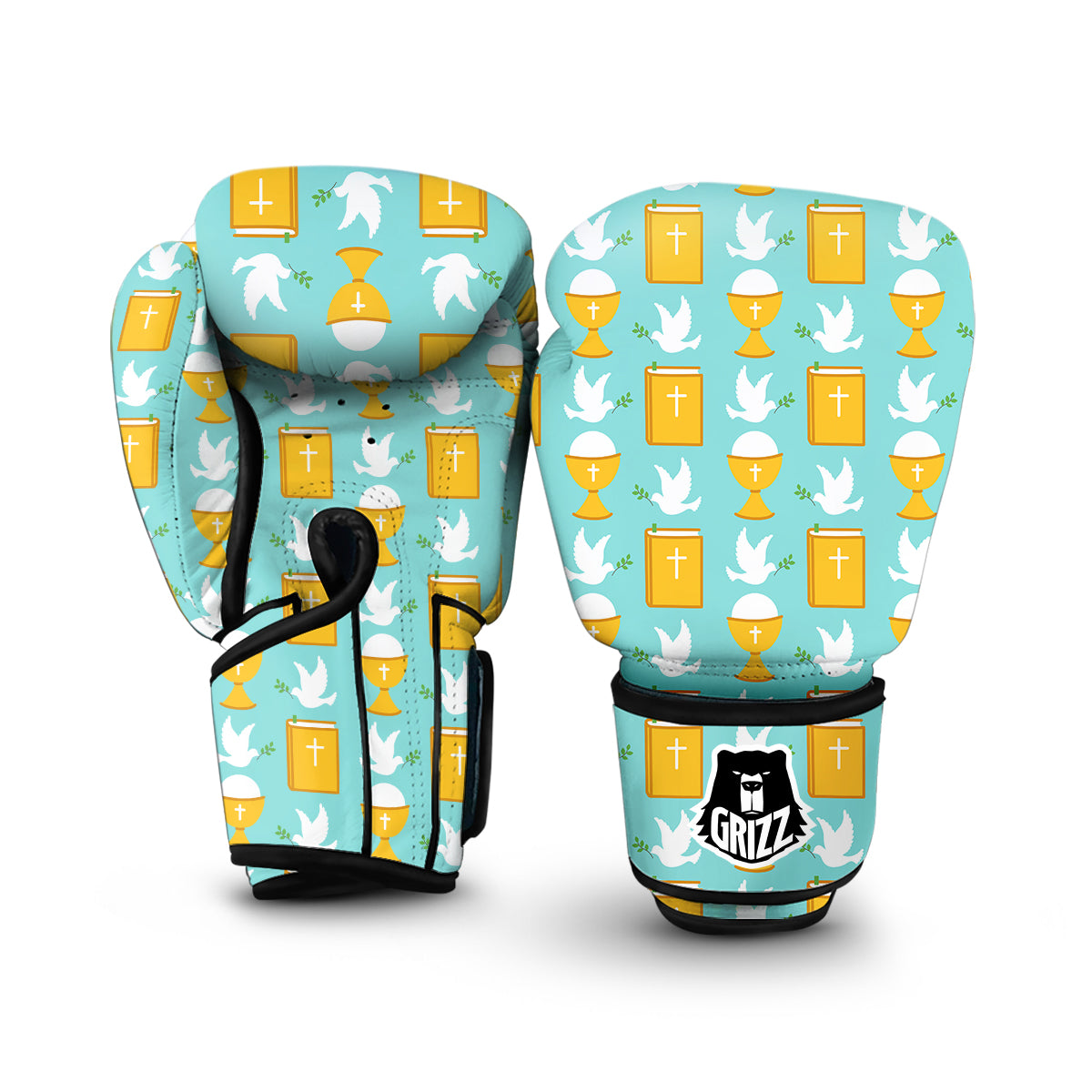 Christian Dove Pattern Print Boxing Gloves-grizzshop