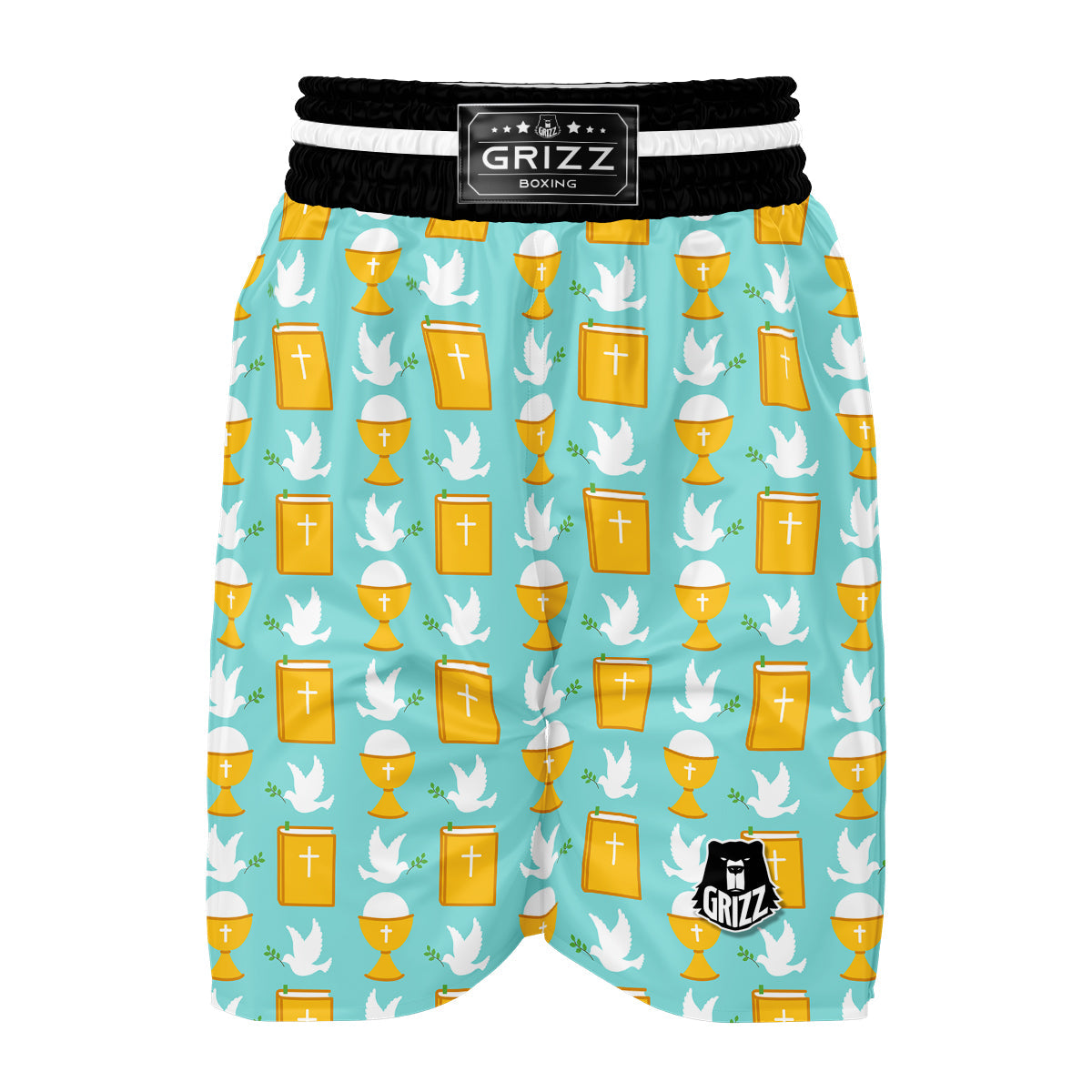 Christian Dove Pattern Print Boxing Shorts-grizzshop