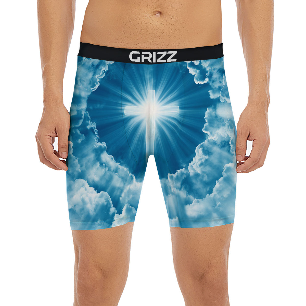 Christian Holy Cross Shiny Print Boxer Briefs-grizzshop