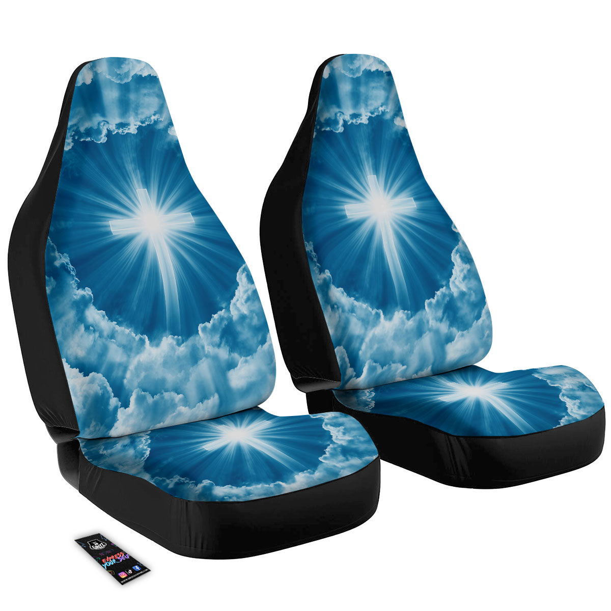 Christian Holy Cross Shiny Print Car Seat Covers-grizzshop