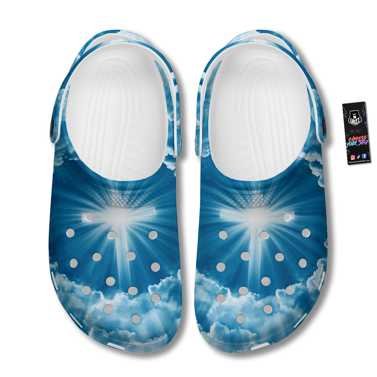 Christian Holy Cross Shiny Print Clog-grizzshop