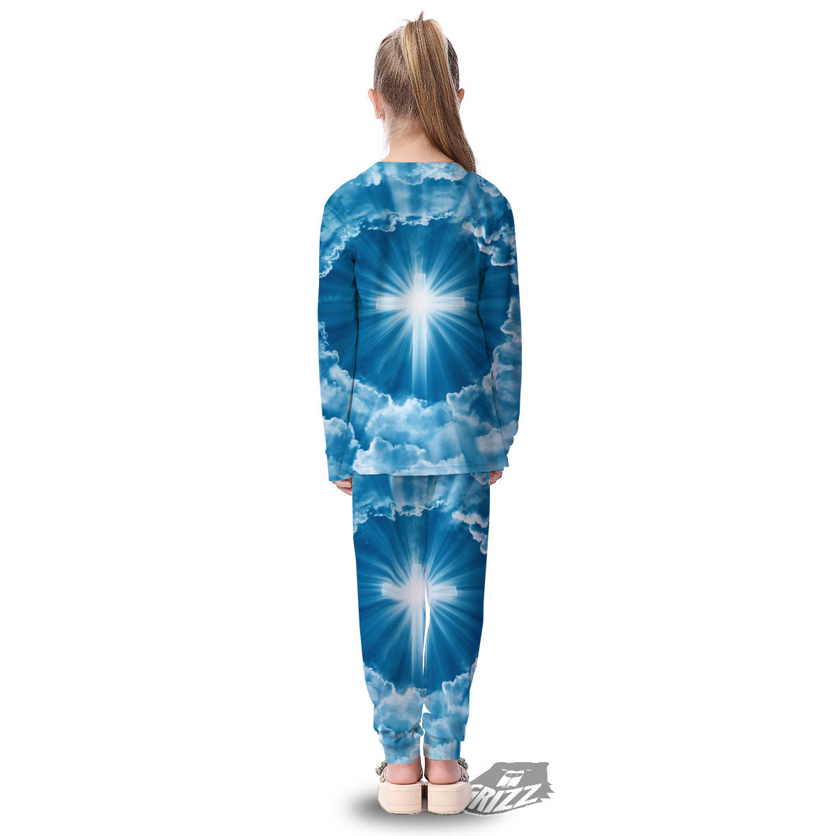 Christian Holy Cross Shiny Print Kid's Pajamas-grizzshop