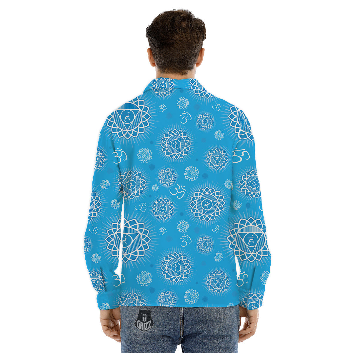 Christian Holy Cross Shiny Print Men's Dress Shirts-grizzshop