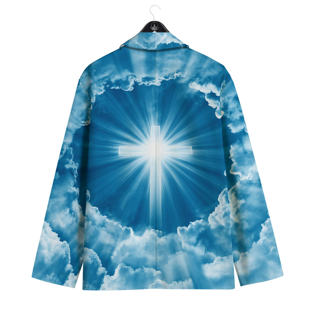 Christian Holy Cross Shiny Print Men's Sport Coat-grizzshop
