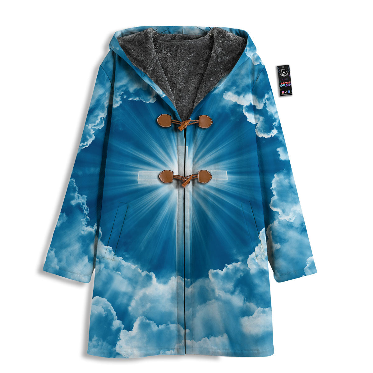 Christian Holy Cross Shiny Print Men's Windbreaker Jacket-grizzshop