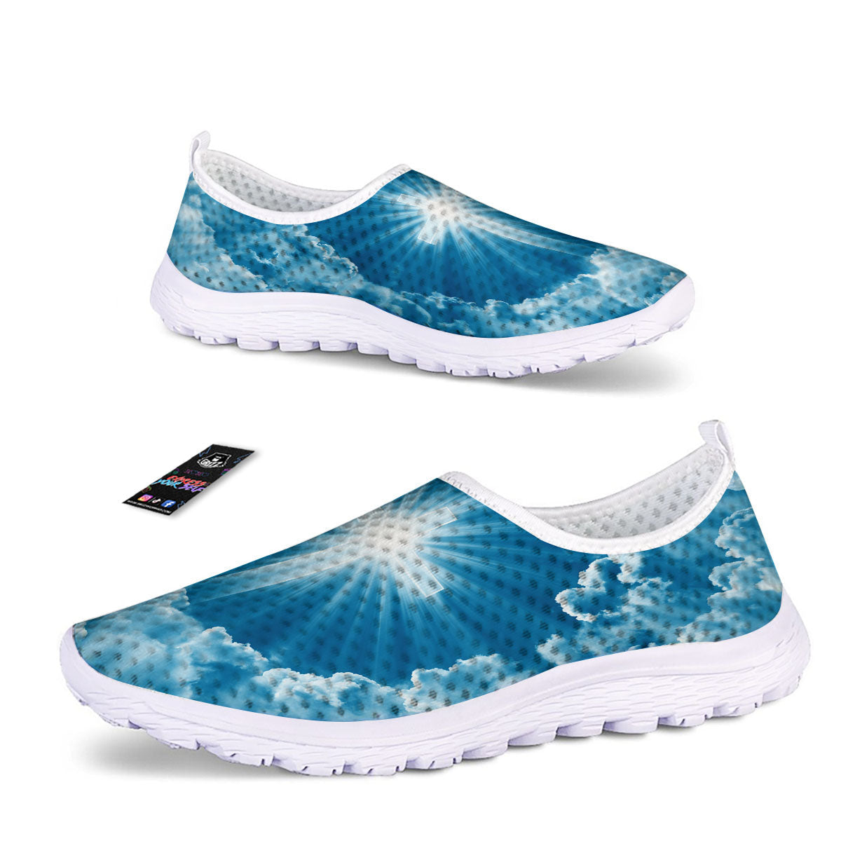 Christian Holy Cross Shiny Print Nurse Shoes-grizzshop