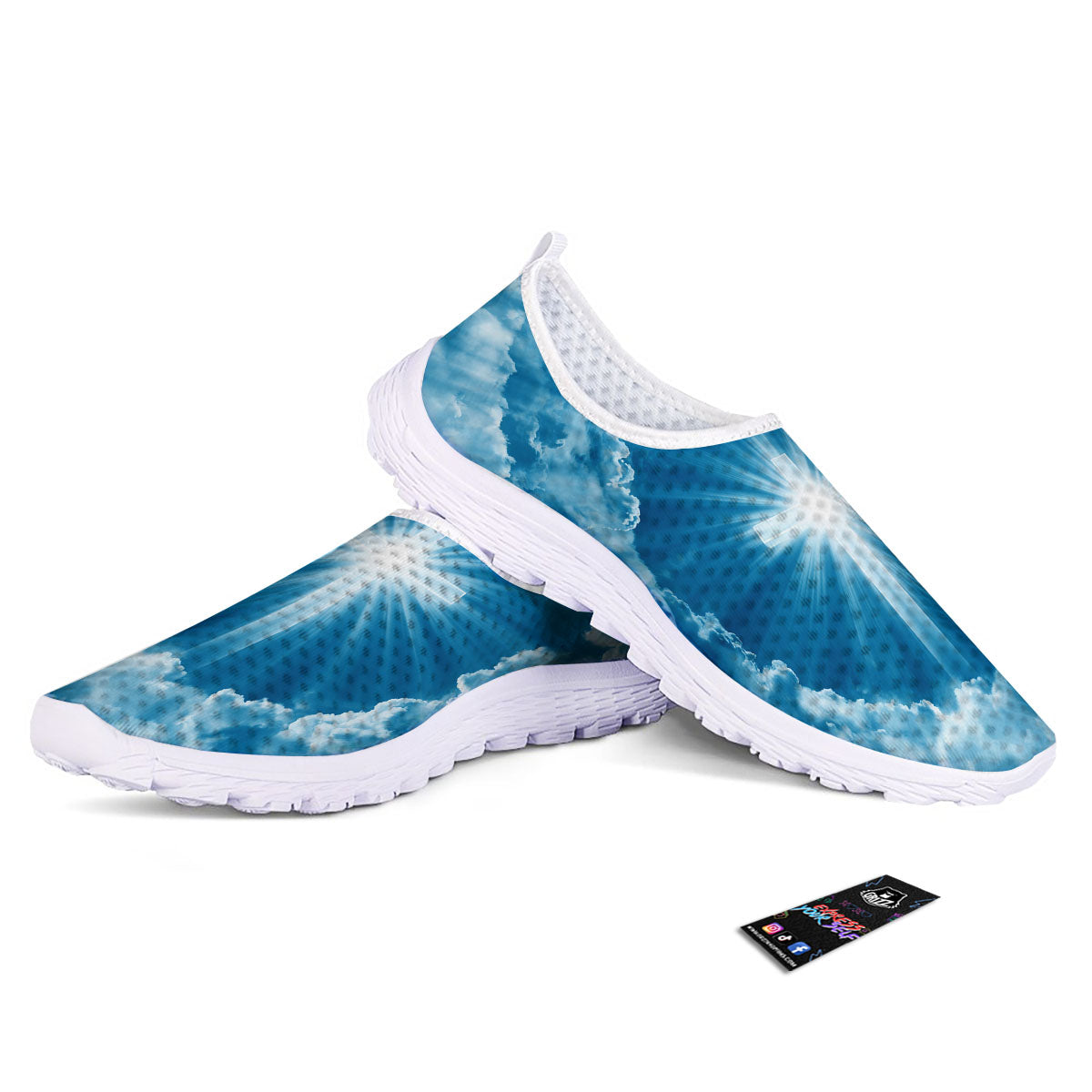 Christian Holy Cross Shiny Print Nurse Shoes-grizzshop
