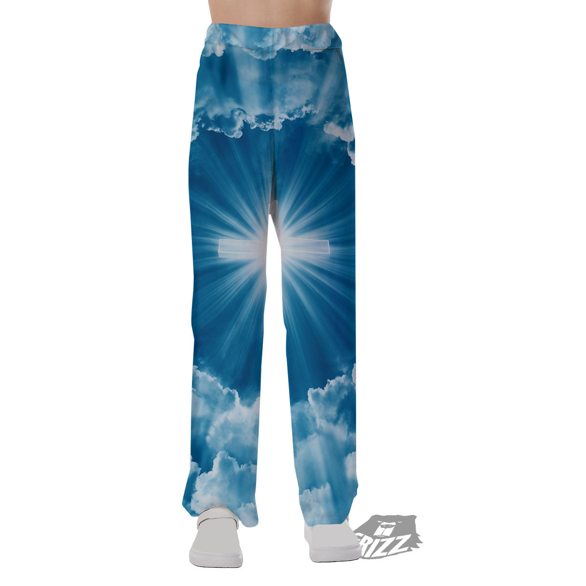 Christian Holy Cross Shiny Print Pajama Pants-grizzshop