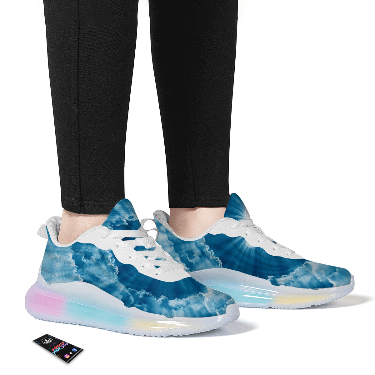 Christian Holy Cross Shiny Print Running Sneakers-grizzshop