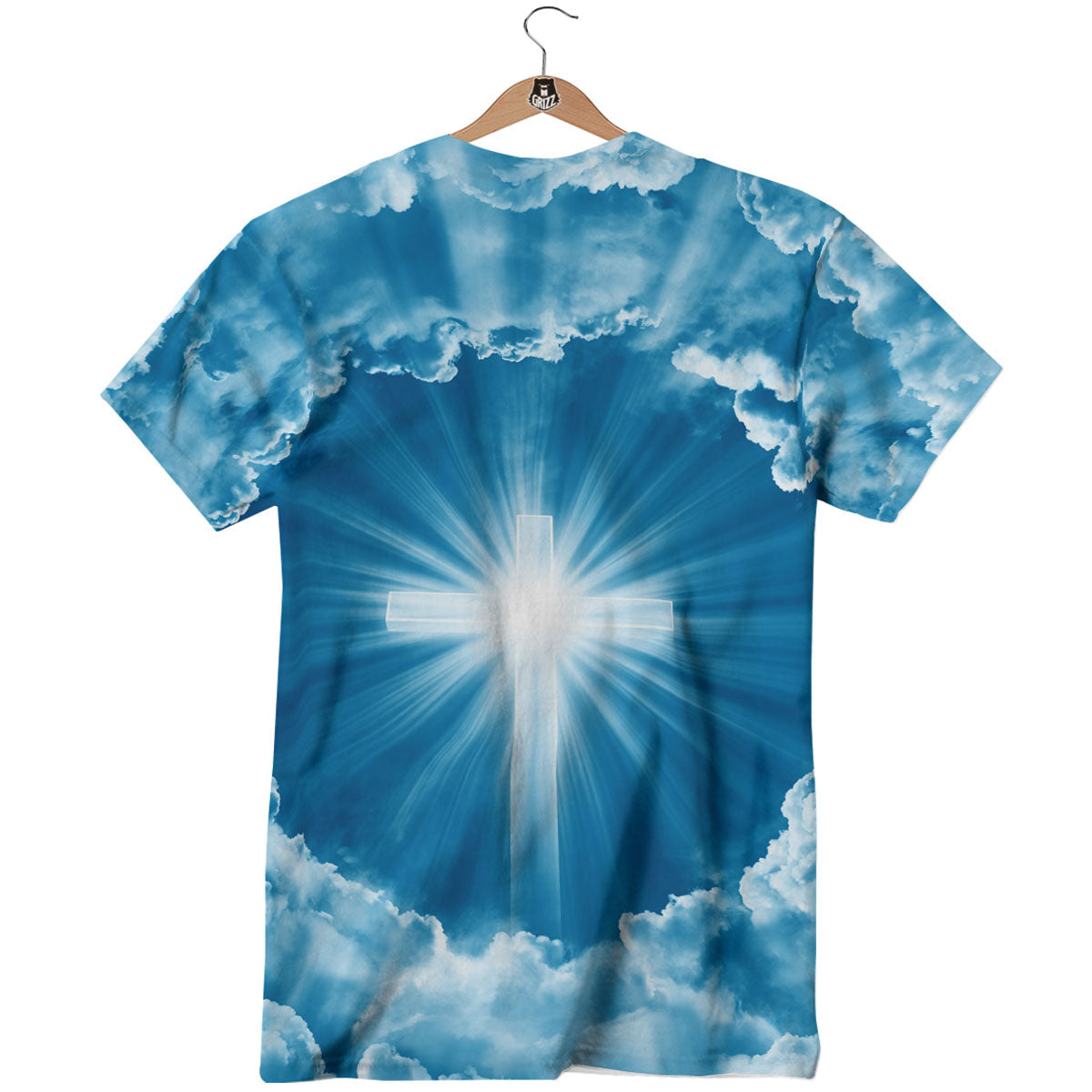 Christian Holy Cross Shiny Print T-Shirt-grizzshop
