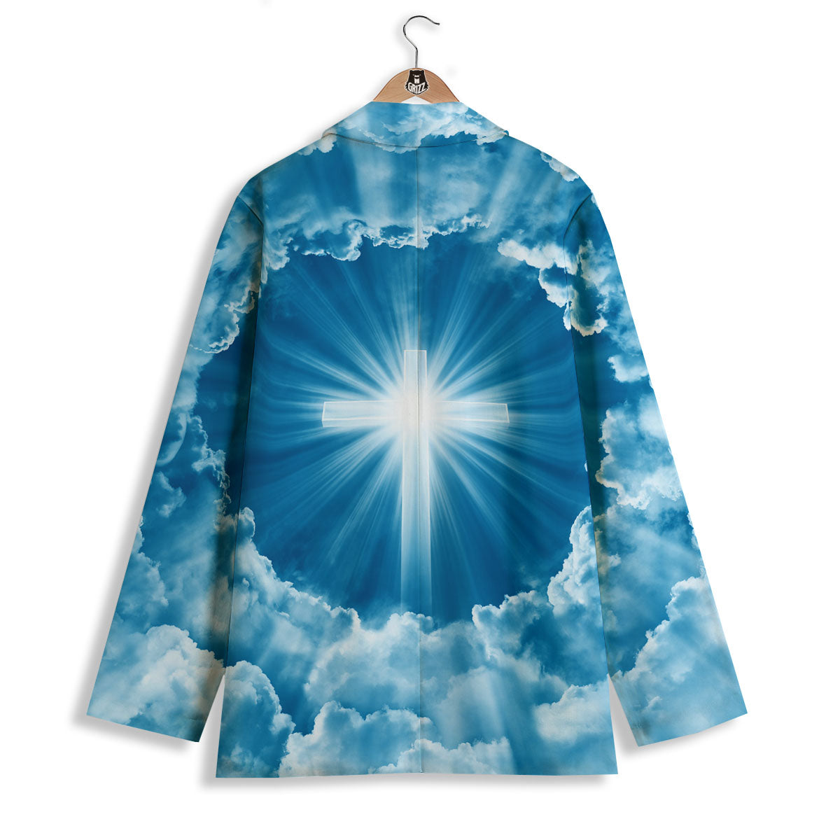 Christian Holy Cross Shiny Print Women's Blazer-grizzshop