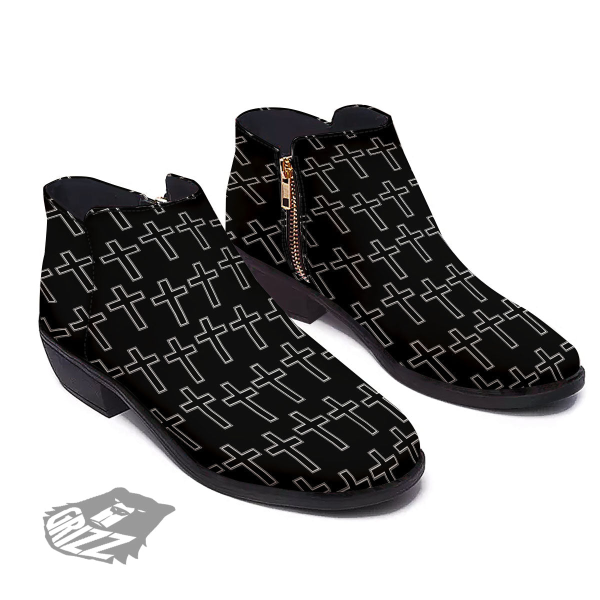 Christian Orthodox Print Pattern Ankle Boots-grizzshop