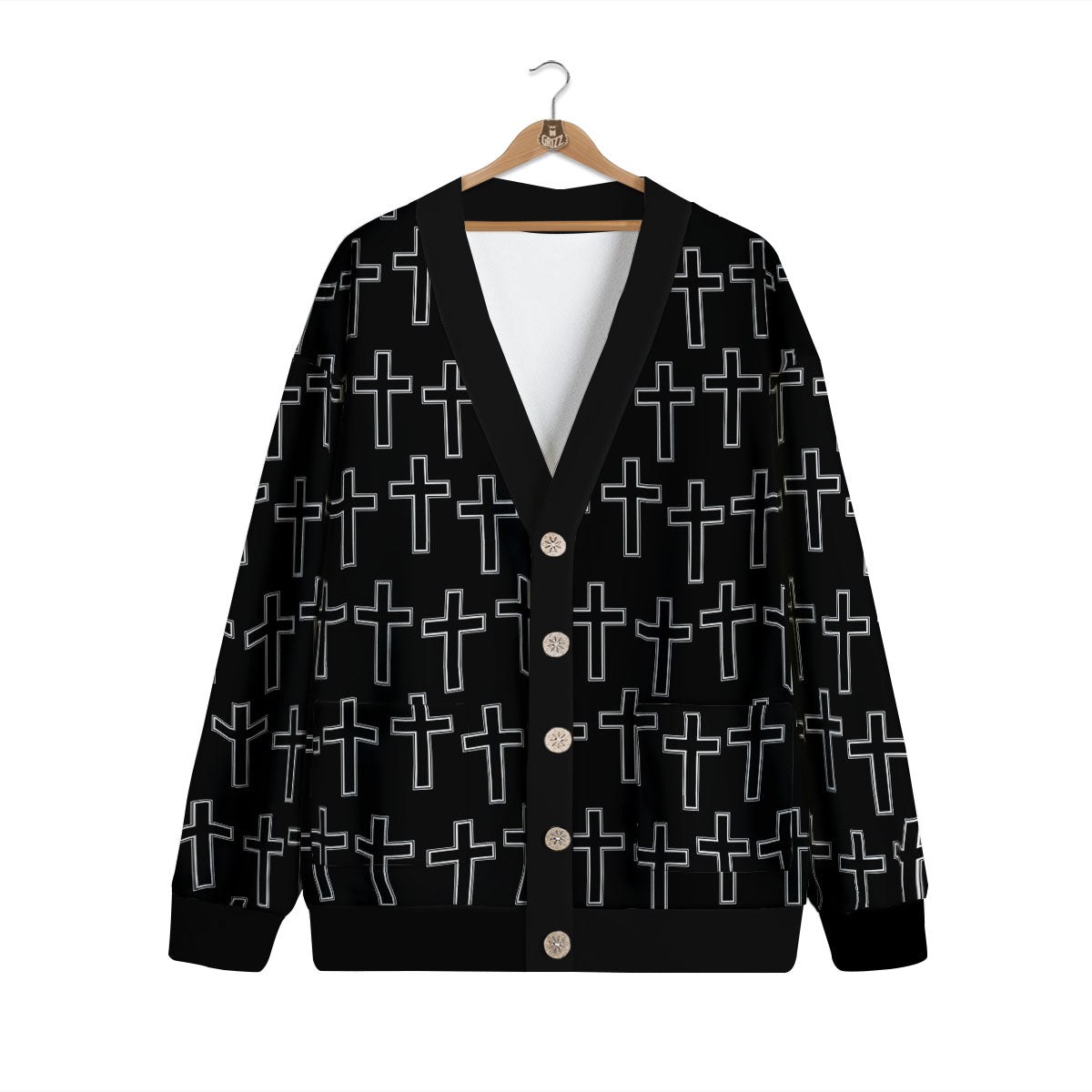 Christian Orthodox Print Pattern Cardigan-grizzshop