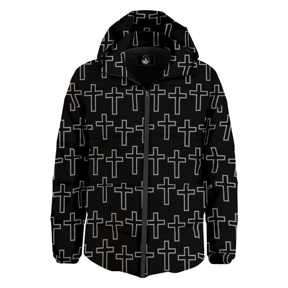 Christian Orthodox Print Pattern Down Jacket-grizzshop