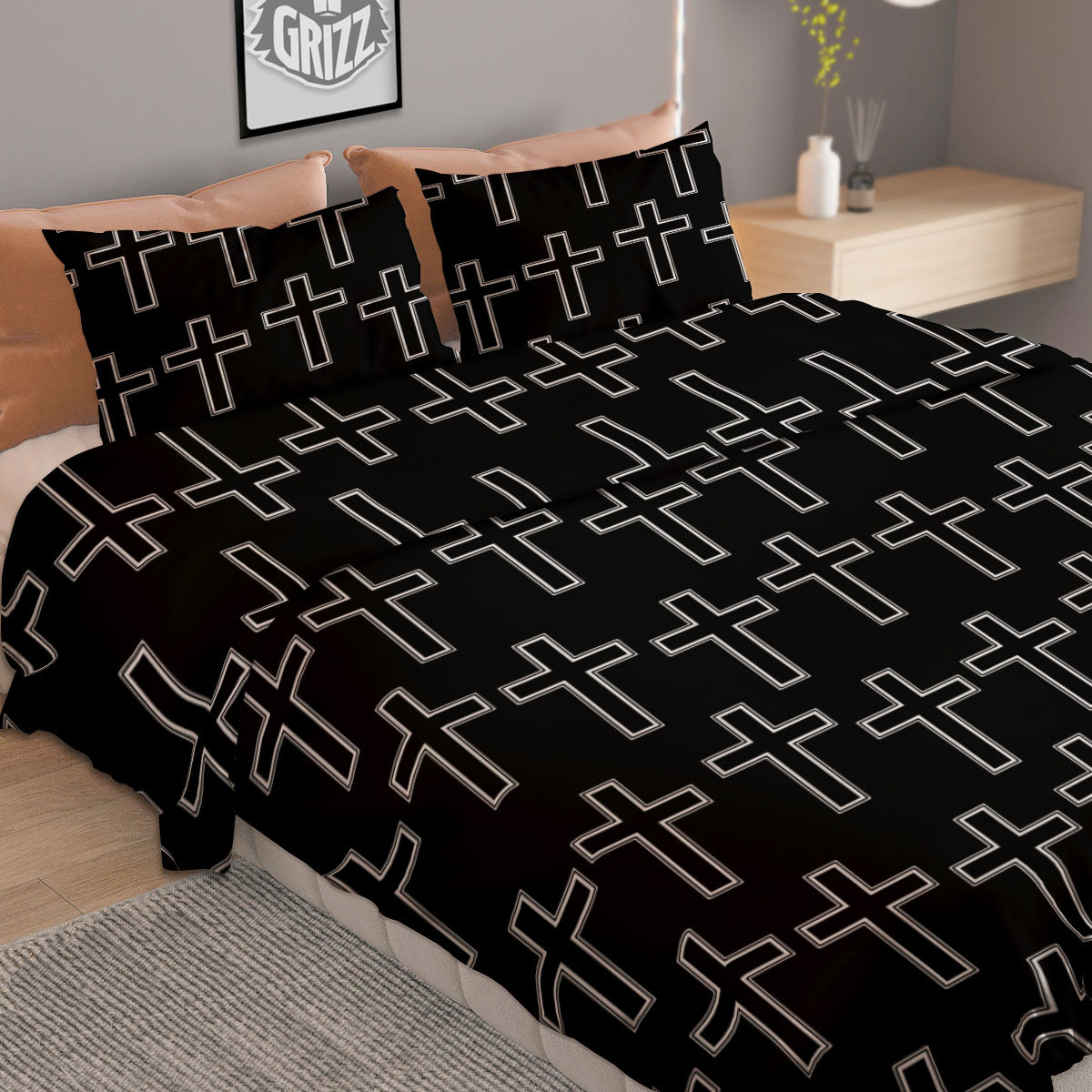 Christian Orthodox Print Pattern Duvet Cover Bedding Set