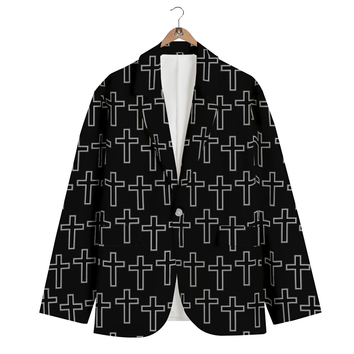 Christian Orthodox Print Pattern Men's Blazer-grizzshop
