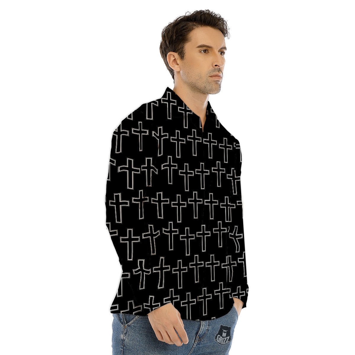 Christian Orthodox Print Pattern Men's Dress Shirts-grizzshop