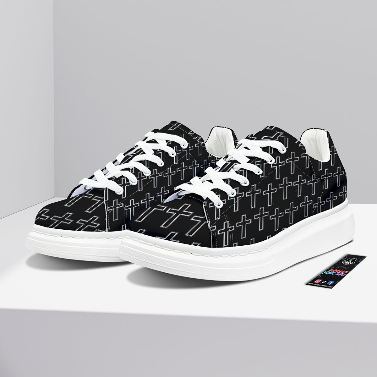 Christian Orthodox Print Pattern Platform Shoes-grizzshop