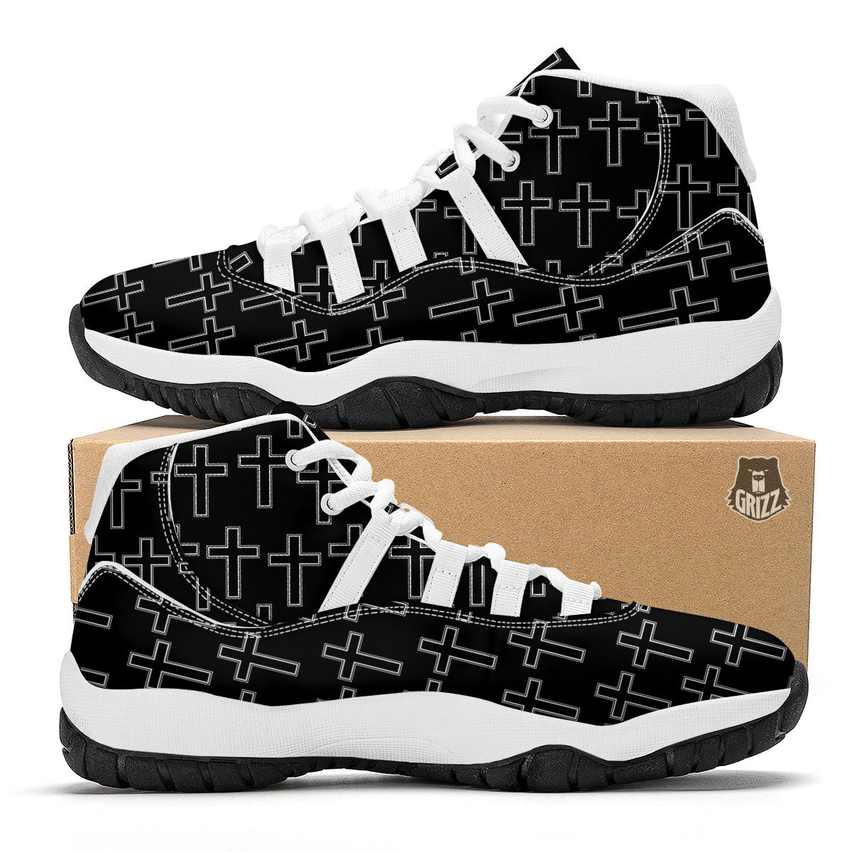 Christian Orthodox Print Pattern White Bball Shoes-grizzshop