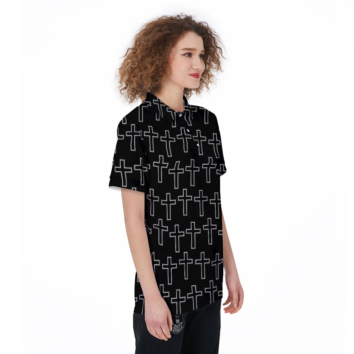 Christian Orthodox Print Pattern Women's Golf Shirts-grizzshop