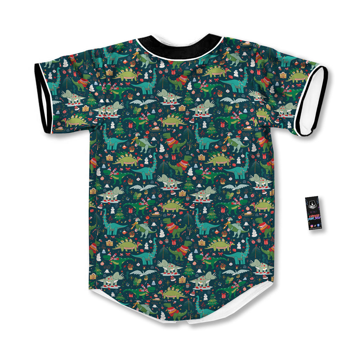 Christmas Animals Fun Print Pattern Baseball Jersey-grizzshop