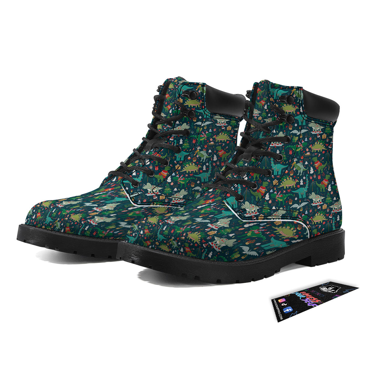 Christmas Animals Fun Print Pattern Boots-grizzshop