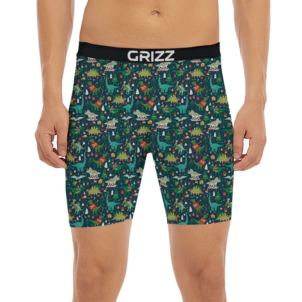 Christmas Animals Fun Print Pattern Boxer Briefs-grizzshop