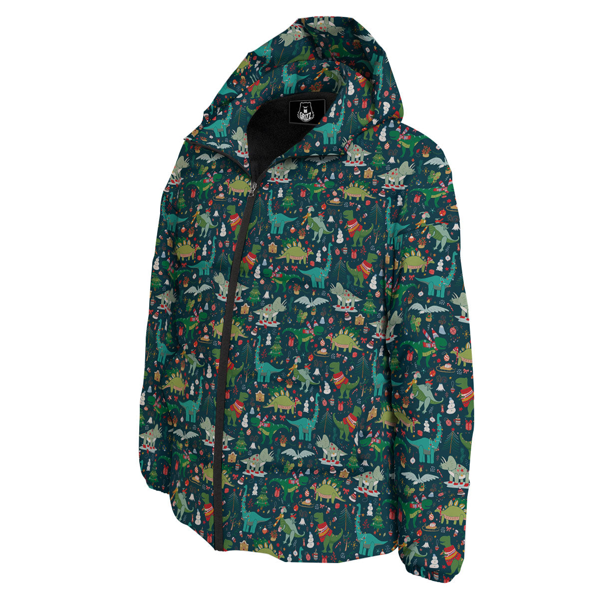 Christmas Animals Fun Print Pattern Down Jacket-grizzshop