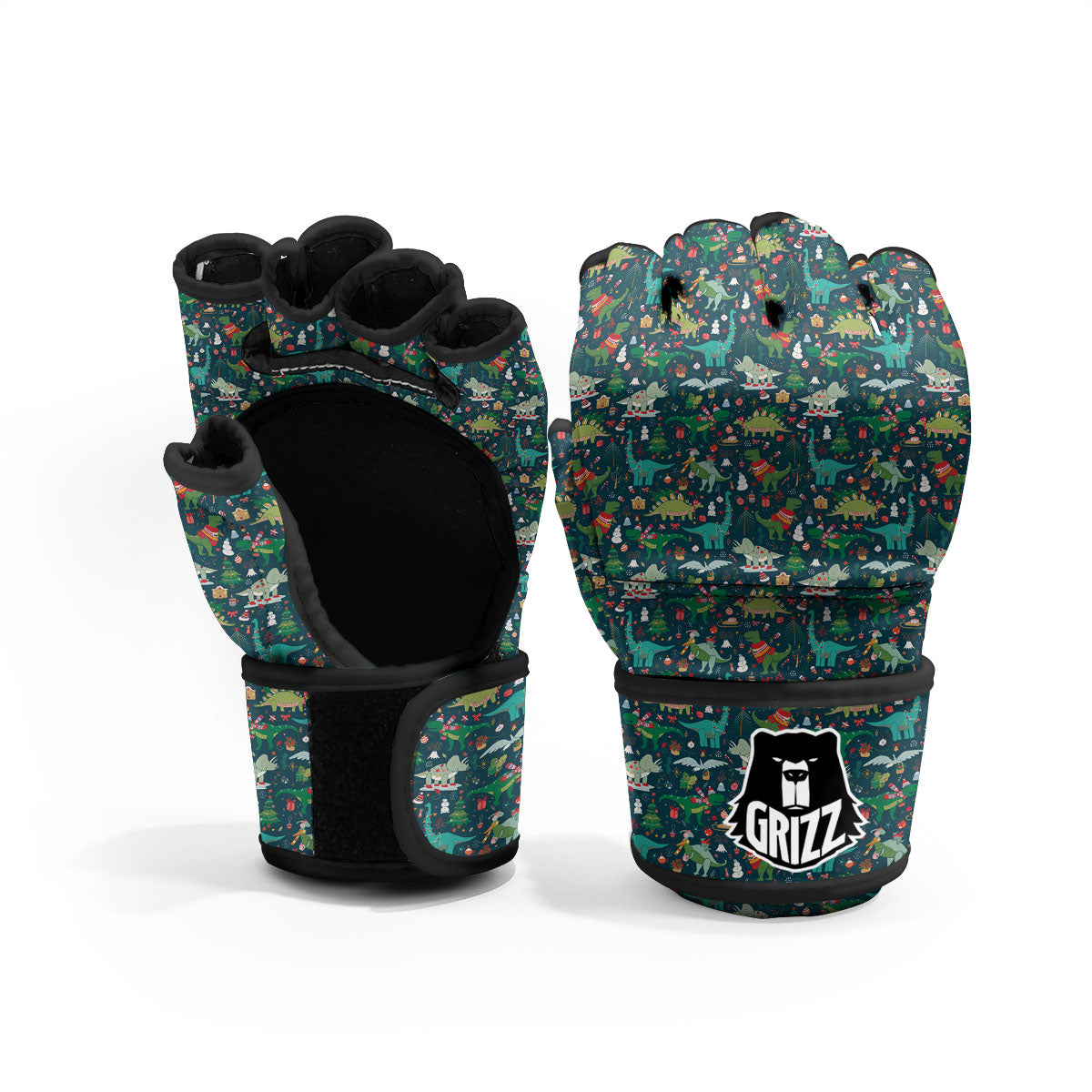 Christmas Animals Fun Print Pattern MMA Gloves-grizzshop