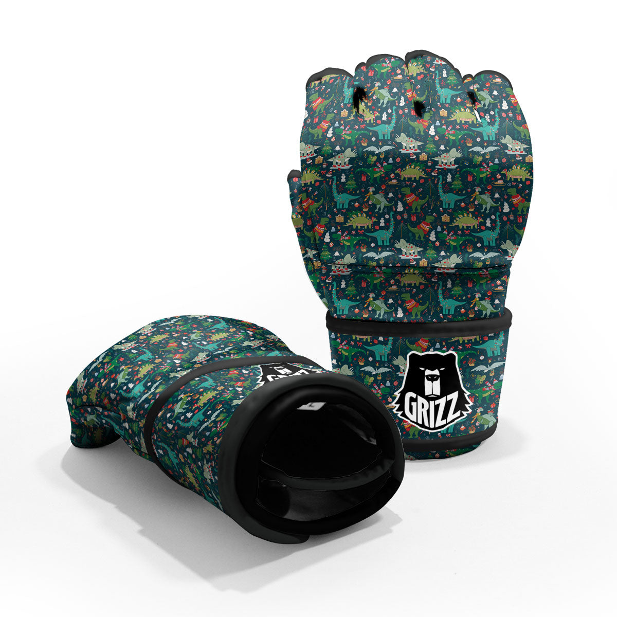 Christmas Animals Fun Print Pattern MMA Gloves-grizzshop