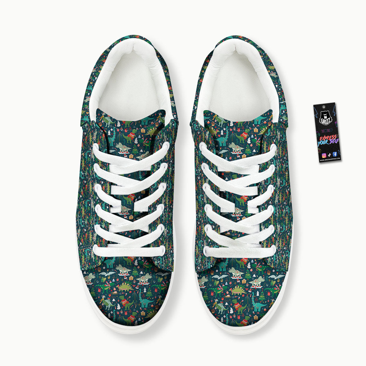 Christmas Animals Fun Print Pattern Platform Shoes-grizzshop