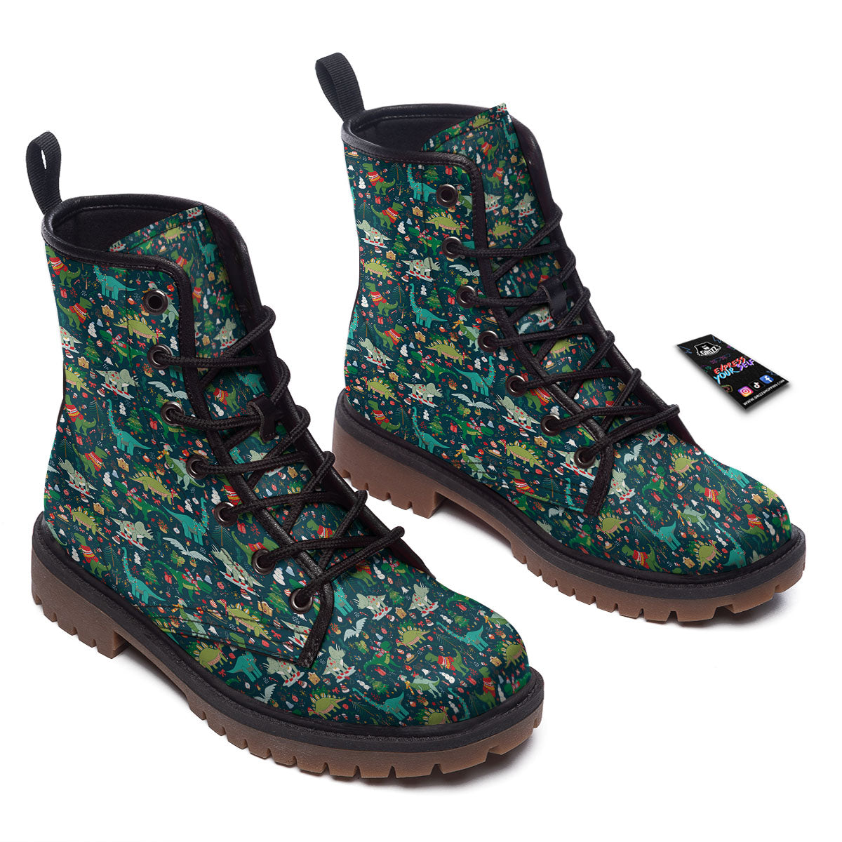 Christmas Animals Fun Print Pattern Work Boots-grizzshop