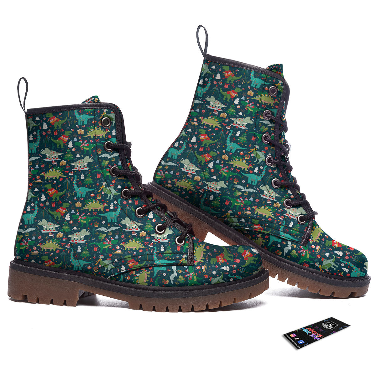 Christmas Animals Fun Print Pattern Work Boots-grizzshop