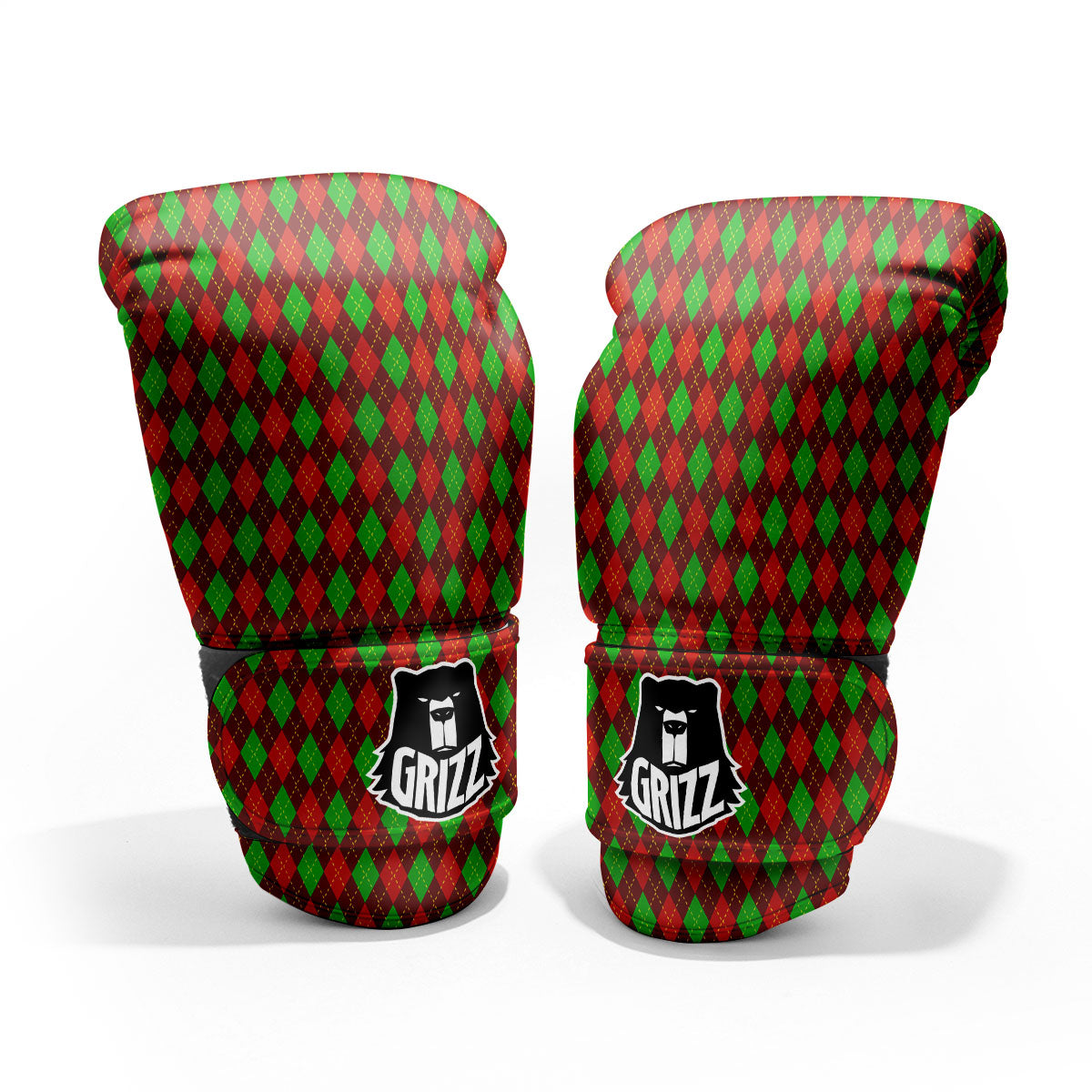 Christmas Argyle Red And Green Print Pro Boxing Glove